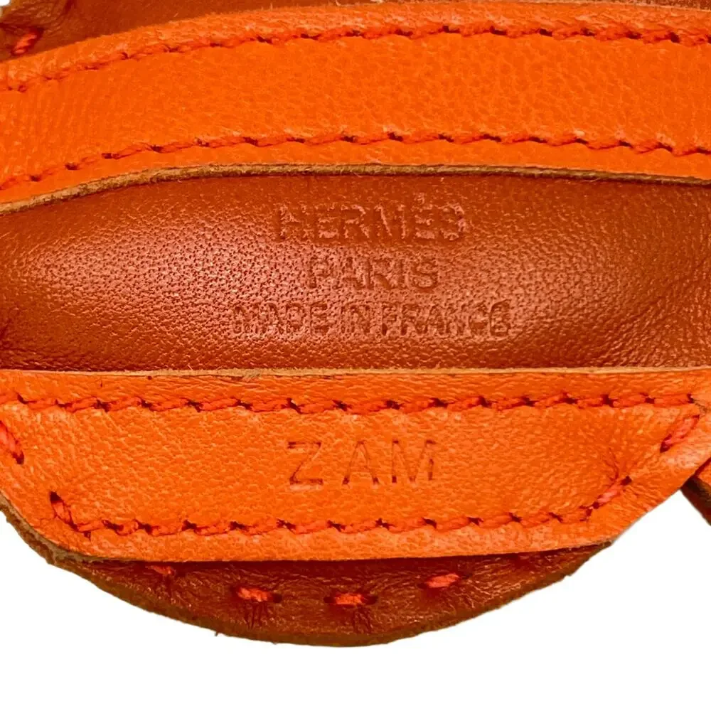 Hermès Geegee Savannah Bag Charm Orange Poppy Rouge Sellier